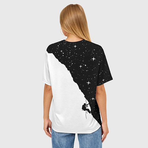Женская футболка оверсайз Ночной скалолаз / 3D-принт – фото 4