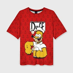 Футболка оверсайз женская Duff Beer, цвет: 3D-принт