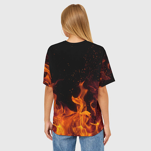 Женская футболка оверсайз Linkin Park: Hell Flame / 3D-принт – фото 4