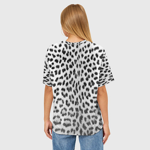 Женская футболка оверсайз Белый леопард / 3D-принт – фото 4