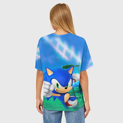 Женская футболка оверсайз Sonic Boom / 3D-принт – фото 4