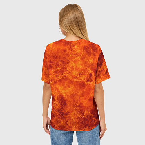 Женская футболка оверсайз Disturbed: Monster Flame / 3D-принт – фото 4