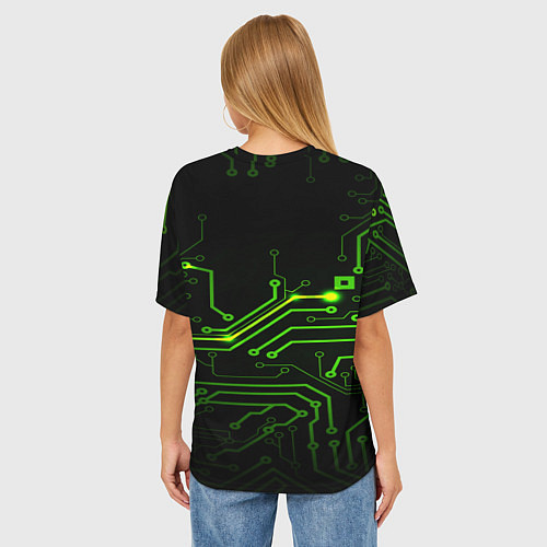 Женская футболка оверсайз Tehnology / 3D-принт – фото 4