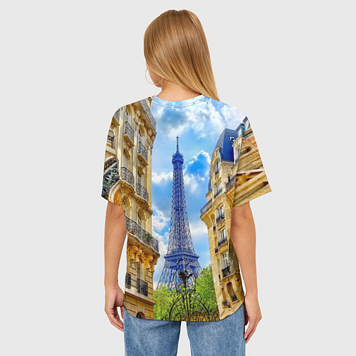 Женская футболка оверсайз Daytime Paris / 3D-принт – фото 4
