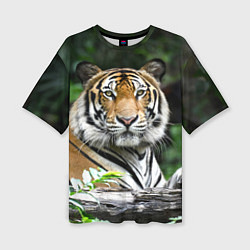 Футболка оверсайз женская Тигр в джунглях, цвет: 3D-принт