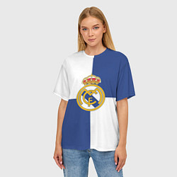 Футболка оверсайз женская Real Madrid: Blue style, цвет: 3D-принт — фото 2
