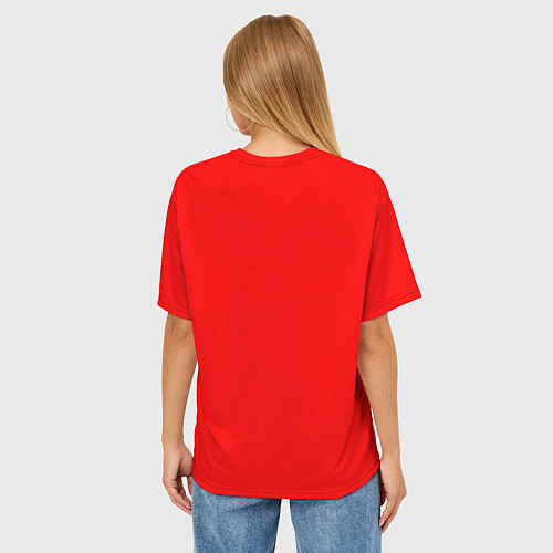 Женская футболка оверсайз Серп и молот / 3D-принт – фото 4