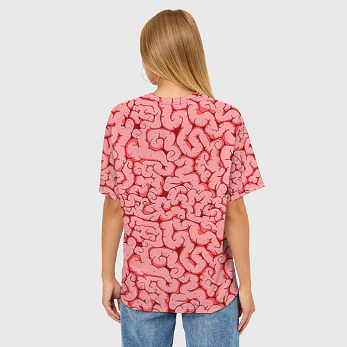 Женская футболка оверсайз Мозг / 3D-принт – фото 4