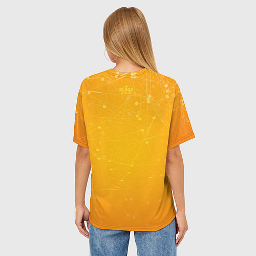 Женская футболка оверсайз Bitcoin Orange / 3D-принт – фото 4