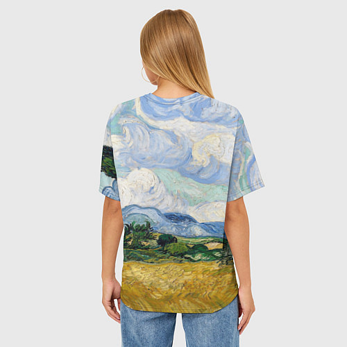 Женская футболка оверсайз Ван Гог Картина / 3D-принт – фото 4