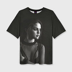 Женская футболка оверсайз Selena Gomez: Black Girl