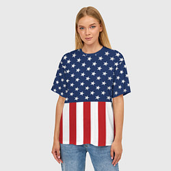 Футболка оверсайз женская Флаг США, цвет: 3D-принт — фото 2