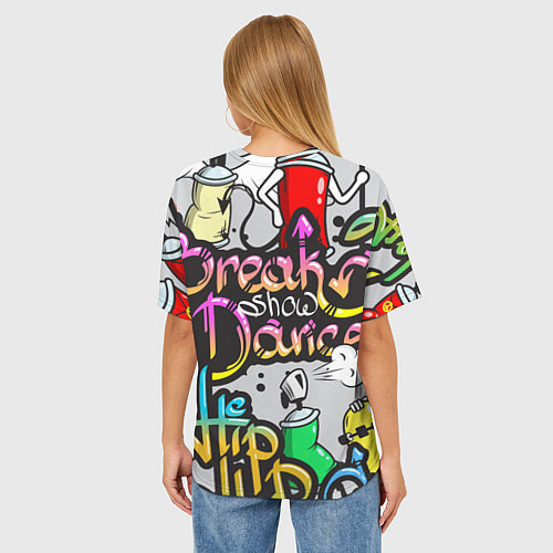 Женская футболка оверсайз Break Show Dance / 3D-принт – фото 4