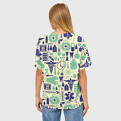 Женская футболка оверсайз Медицина / 3D-принт – фото 4