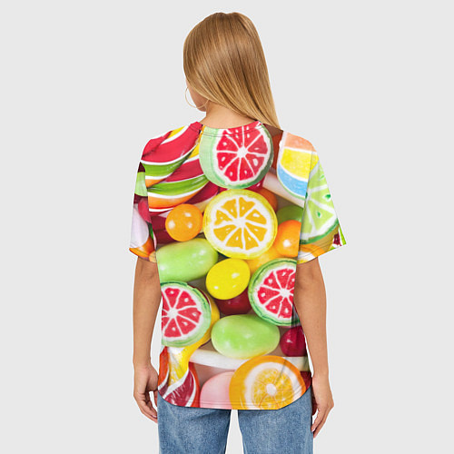 Женская футболка оверсайз Candy Summer / 3D-принт – фото 4