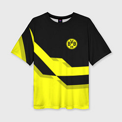 Футболка оверсайз женская BVB FC: Yellow style, цвет: 3D-принт