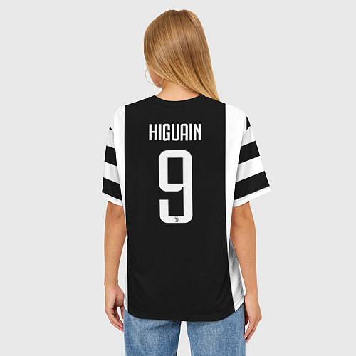 Женская футболка оверсайз Juventus FC: Higuain Home 17/18 / 3D-принт – фото 4