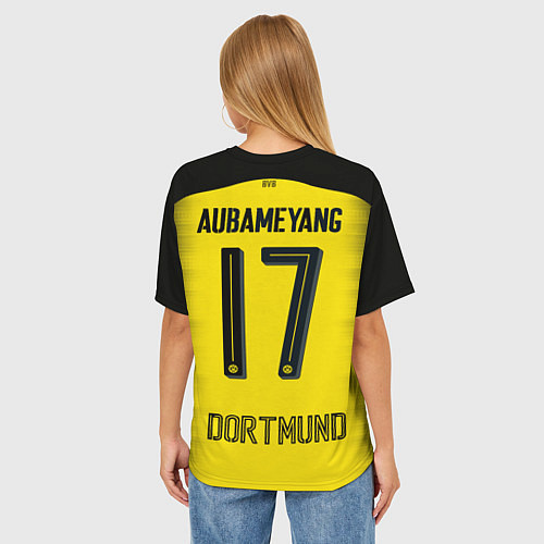 Женская футболка оверсайз BVB FC: Aubameyang Away 17/18 / 3D-принт – фото 4