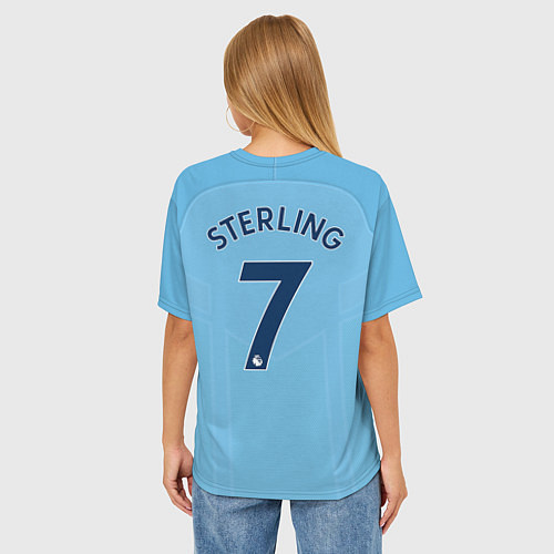 Женская футболка оверсайз Man City FC: Sterling Home 17/18 / 3D-принт – фото 4