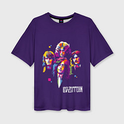 Футболка оверсайз женская Led Zeppelin: Violet Art, цвет: 3D-принт