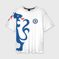 Футболка оверсайз женская FC Chelsea: White Lion, цвет: 3D-принт