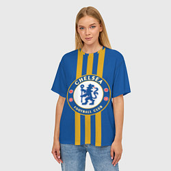 Футболка оверсайз женская FC Chelsea: Gold Lines, цвет: 3D-принт — фото 2