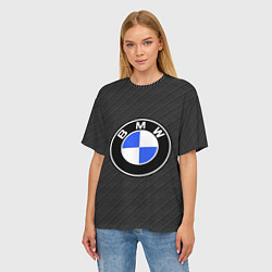 Футболка оверсайз женская BMW CARBON БМВ КАРБОН, цвет: 3D-принт — фото 2