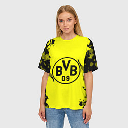 Футболка оверсайз женская FC Borussia Dortmund: Yellow & Black, цвет: 3D-принт — фото 2