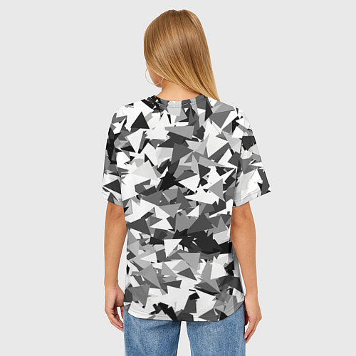 Женская футболка оверсайз Городской серый камуфляж / 3D-принт – фото 4