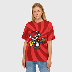 Футболка оверсайз женская Super Mario: Red Illusion, цвет: 3D-принт — фото 2