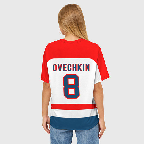 Женская футболка оверсайз Washington Capitals: Ovechkin White / 3D-принт – фото 4