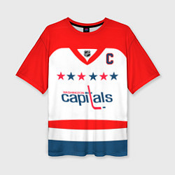 Женская футболка оверсайз Washington Capitals: Ovechkin White