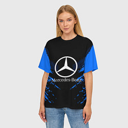 Футболка оверсайз женская Mercedes-Benz: Blue Anger, цвет: 3D-принт — фото 2