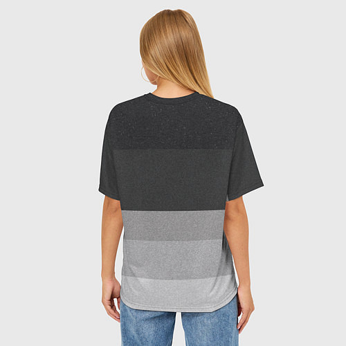 Женская футболка оверсайз ФК Интер: Серый стиль / 3D-принт – фото 4