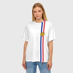 Футболка оверсайз женская Франция: лента с гербом, цвет: 3D-принт — фото 2