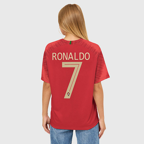 Женская футболка оверсайз Роналду ЧМ-2018 / 3D-принт – фото 4