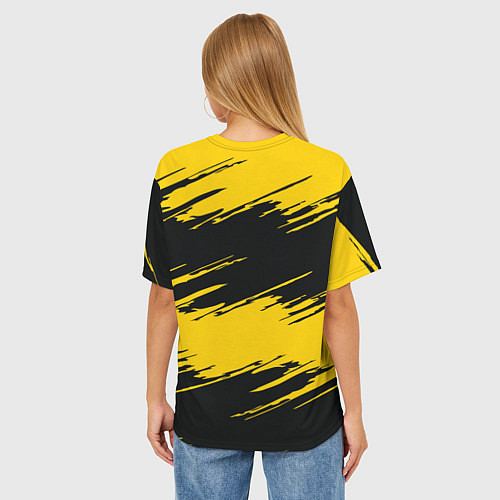 Женская футболка оверсайз BVB 09: Yellow Breaks / 3D-принт – фото 4