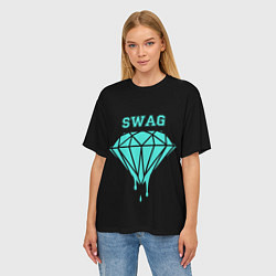 Футболка оверсайз женская Swag diamond, цвет: 3D-принт — фото 2