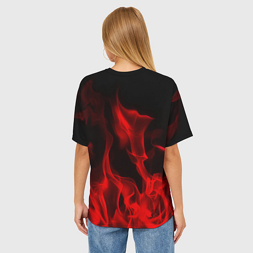 Женская футболка оверсайз Thousand Foot Krutch: Red Flame / 3D-принт – фото 4