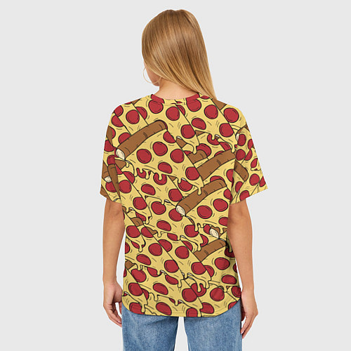 Женская футболка оверсайз Любитель пиццы / 3D-принт – фото 4