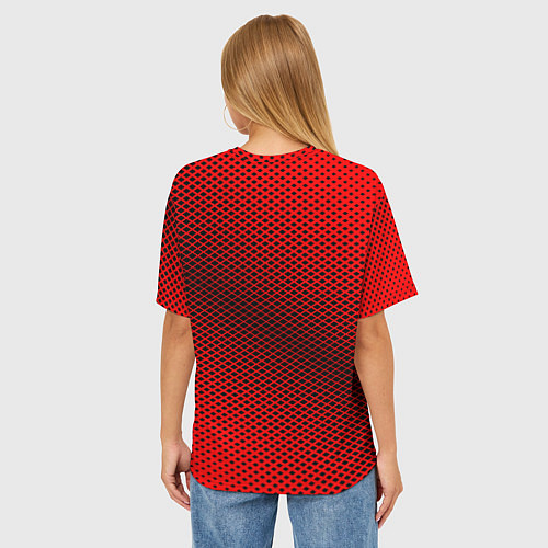 Женская футболка оверсайз Mercedes: Red Carbon / 3D-принт – фото 4