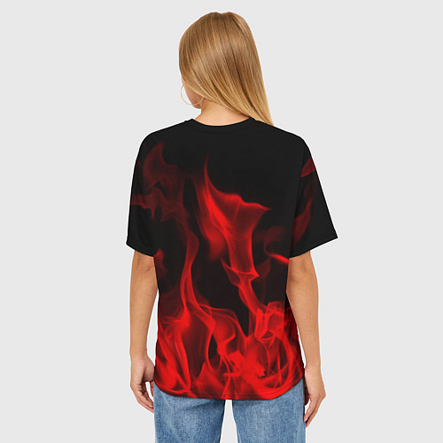 Женская футболка оверсайз RHCP: Red Flame / 3D-принт – фото 4