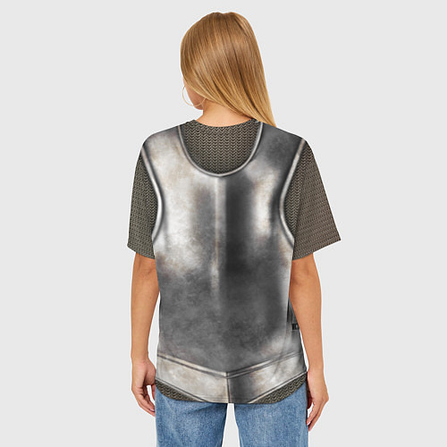 Женская футболка оверсайз Доспех рыцаря / 3D-принт – фото 4