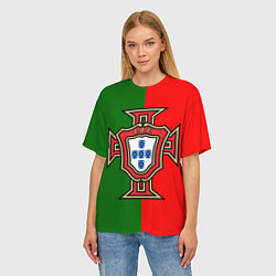 Футболка оверсайз женская Сборная Португалии, цвет: 3D-принт — фото 2