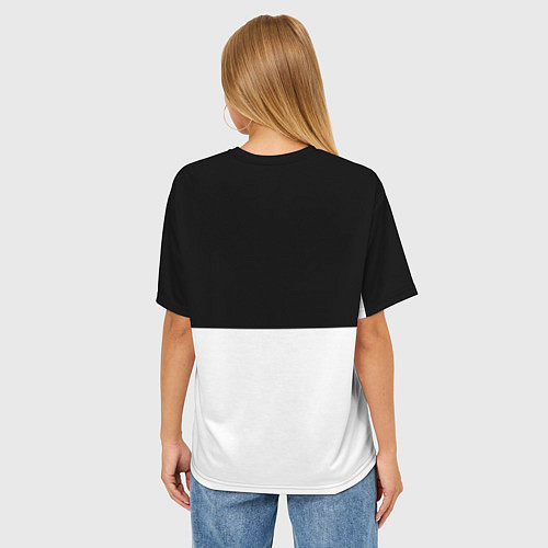 Женская футболка оверсайз Molly: Black & White / 3D-принт – фото 4