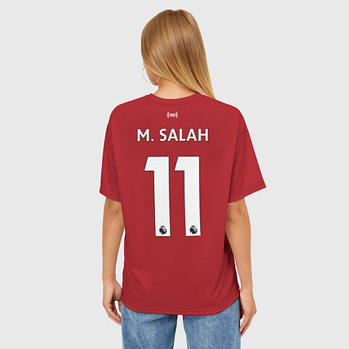 Женская футболка оверсайз FC Liverpool: Salah Home 18/19 / 3D-принт – фото 4