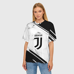 Футболка оверсайз женская Juventus, цвет: 3D-принт — фото 2