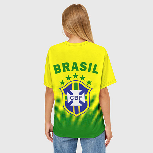Женская футболка оверсайз CBF Brasil / 3D-принт – фото 4