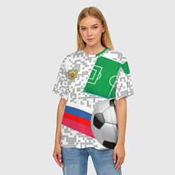Футболка оверсайз женская Русский футбол, цвет: 3D-принт — фото 2