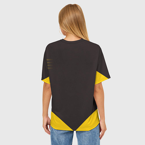 Женская футболка оверсайз Alpinism: Yellow Russia / 3D-принт – фото 4
